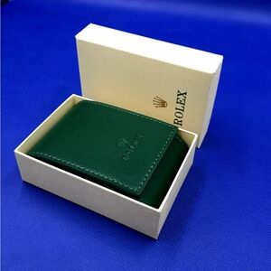 Rolex Emerald Green Leather Card Holder